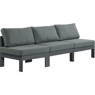 Nizuc Water Resistant Fabric Outdoor Patio 3 Piece Modular Sofa In Grey