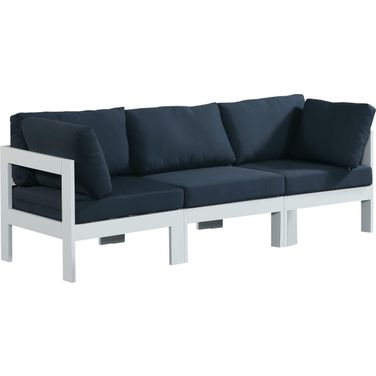 Nizuc Water Resistant Fabric Outdoor Patio 3 Piece Modular Sofa In Navy