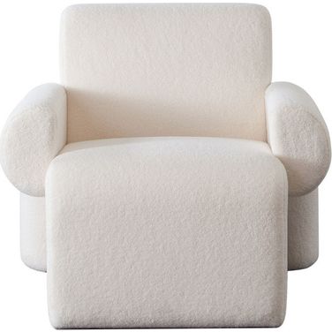 Noa Accent Chair In Ivory Sherpa Fabric