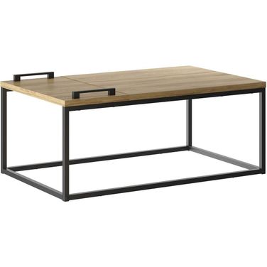 Noa Oak And Black Painted Metal Cocktail Table