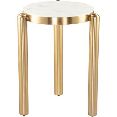 Noan Side Table In White and Gold