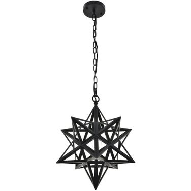 Nocturne 1 Light Black Pendant LD4076D16BK