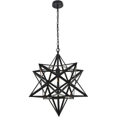 Nocturne 1 Light Black Pendant LD4076D24BK
