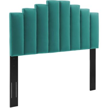 Noelle Performance Velvet Twin Headboard In Teal
