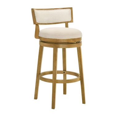 Noely Swivel Bar Height Bar Stool In Amber Glow and White