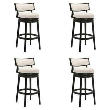 Noely Swivel Bar Height Bar Stool Set of 4 In Black and White