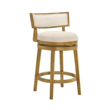 Noely Swivel Counter Height Bar Stool In Amber Glow and White