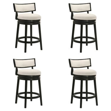 Noely Swivel Counter Height Bar Stool Set of 4 In Black and White