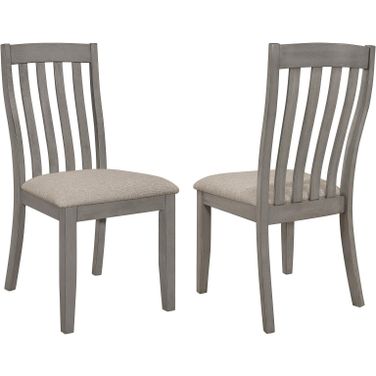 Nogales Slat Back Side Chairs Coastal Grey Set of 2