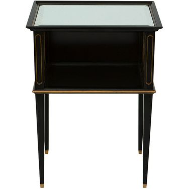 Noir Accent Table In Noir and Antiqued Gold