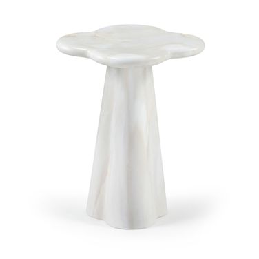 Nola Concrete Indoor and Outdoor End Table In White