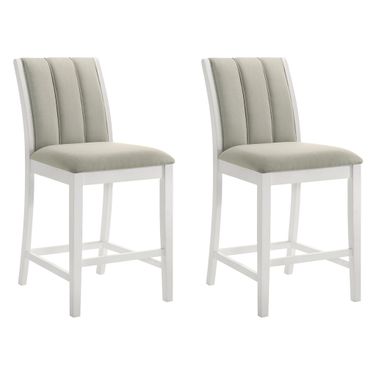 Nolan 26 Inch Counter Height Barstool Set of 2 In Fog and Matte White