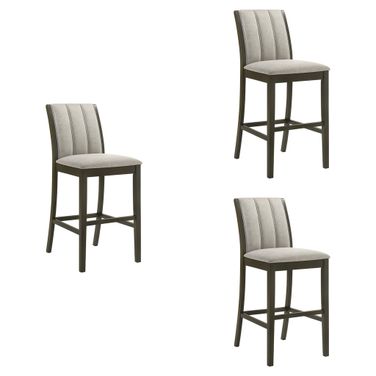 Nolan 26 Inch Counter Height Barstool Set of 3 In Gray and Dark Roast