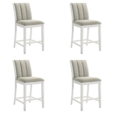 Nolan 26 Inch Counter Height Barstool Set of 4 In Fog and Matte White