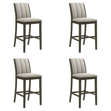 Nolan 30 Inch Bar Height Barstool Set of 4 In Gray and Dark Roast