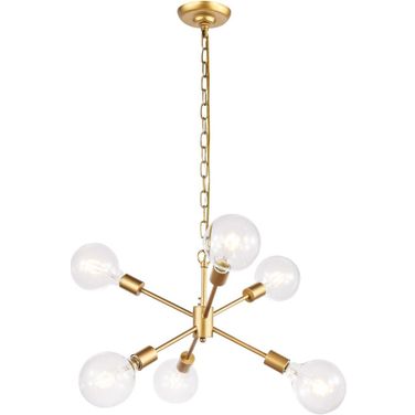 Nolan 6 Light Brass Pendant