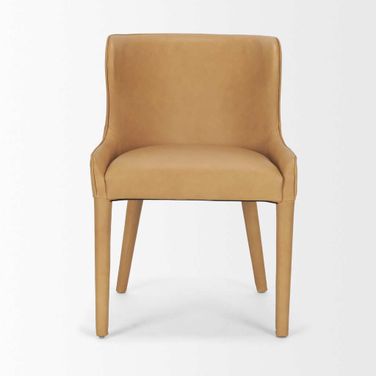 Nolan Slope Dining Chair  Set Of 2 with Leather In Tan