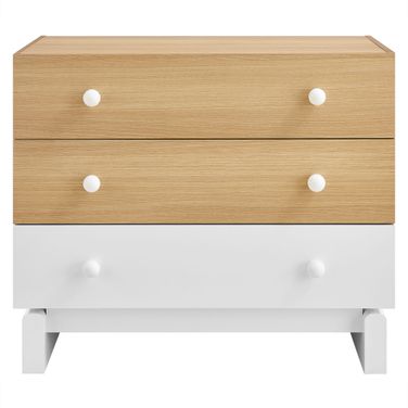 Nolia 3-Drawer Color Block Dresser In Oak White