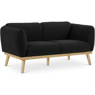 Nolita Boucle Fabric Loveseat In Black
