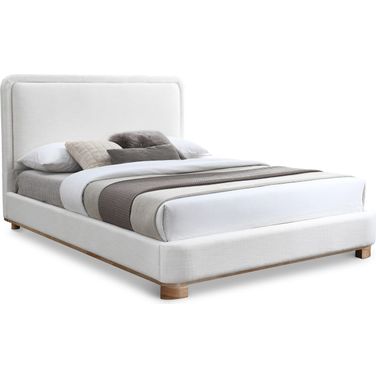 Nolita Linen Textured Fabric Full Bed In Cream and Natural