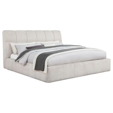 Nollet 48-Inch Upholstered California King Platform Bed In Cream