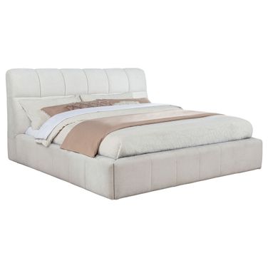 Nollet 48-Inch Upholstered Eastern King Platform Bed In Cream
