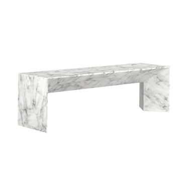 Nomad Marble Look Bench In White