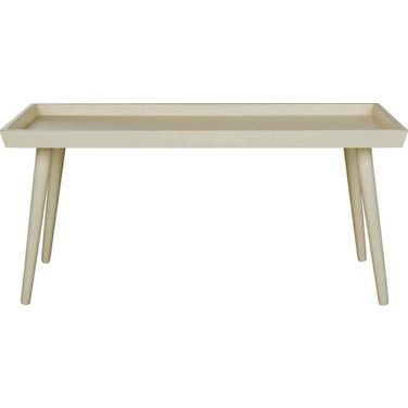 Nonie Distressed White Coffee Table with Tray Top