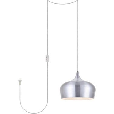Nora 1 Light Burnished Nickel Plug-In Pendant