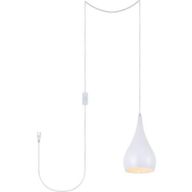 Nora 1 Light White Plug-In Pendant LDPG2001WH