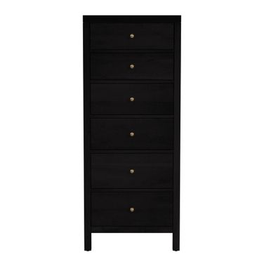 Nora 22 Inch Rectangular Wood 6 Drawer Lingerie Chest In Coffee
