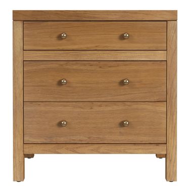 Nora 25 Inch Rectangular Wood 3 Drawer Nightstand In Natural