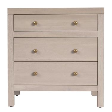 Nora 25 Inch Rectangular Wood 3 Drawer Nightstand In Taupe