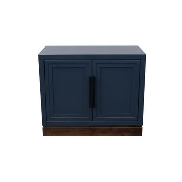 Nora 31 Inch 2 Door Storage Cabinet with Shelf In Blue and Whiskey