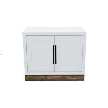 Nora 31 Inch 2 Door Storage Cabinet with Shelf In White and Barnwood