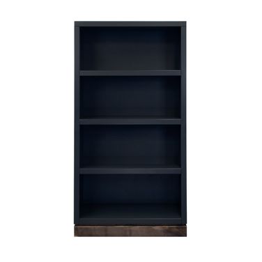 Nora 60 Inch Tall Wood 5 Shelf Bookcase In Black and Whiskey