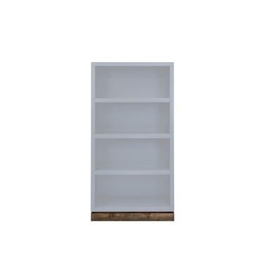 Nora 60 Inch Tall Wood 5 Shelf Bookcase In White and Barnwood