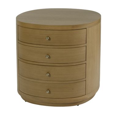 Nora Oval Wood 4 Drawer Nightstand In Natural