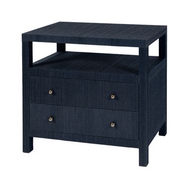 Nora Raffia 2 Drawer Nightstand In Blue