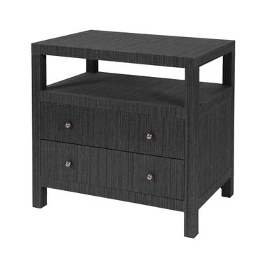 Nora Raffia 2 Drawer Nightstand In Gray