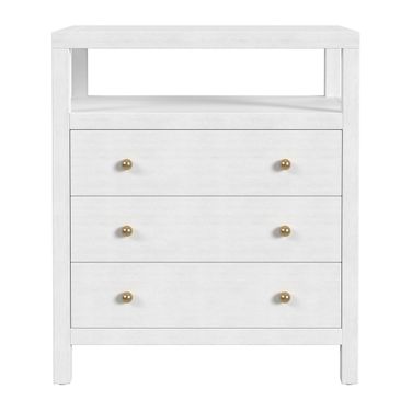Nora Rectangular Wood 3 Drawer Tall Nightstand In Textured White