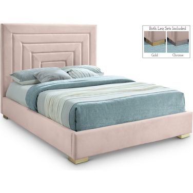 Nora Velvet Queen Bed In Pink