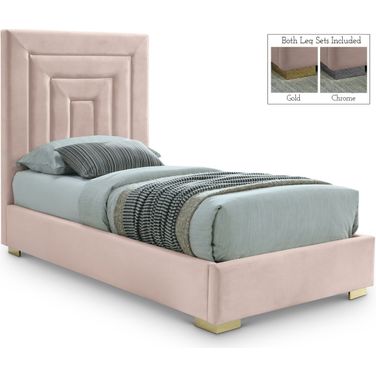 Nora Velvet Twin Bed In Pink