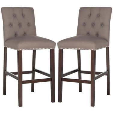 Norah Bar Stool Set of 2 in Dark Taupe