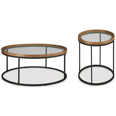 Noraluna Occasional Table Set In Medium Brown