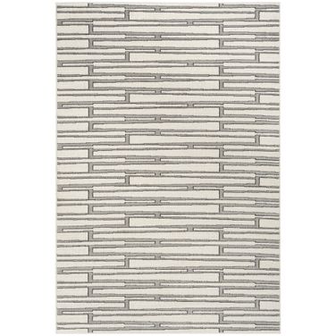 Nordic 5' x 7' Scandinavian Indoor Rug In Ivory Grey
