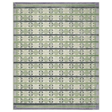 Nordic Modern 8' x 10' Indoor Rug In Green and Blue