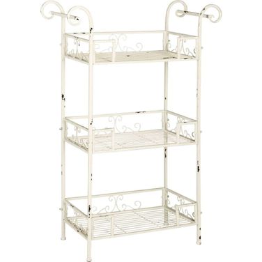 Noreen Antique White 3-Tier Shelf