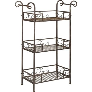 Noreen Rustic Brown 3-Tier Shelf