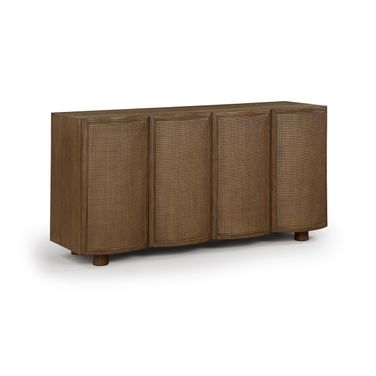Norin Solid Wood and Oak Veneer Sideboard In Brown